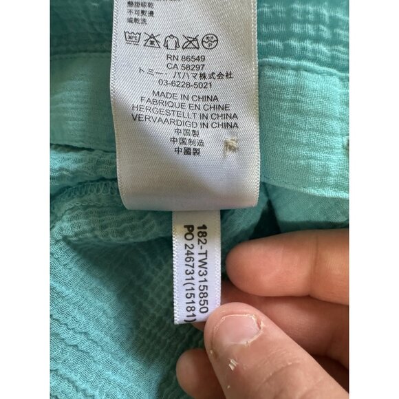 Tommy Bahama Women Size Medium Button Front Lightweight Cotton Sleeveless Sheer - Picture 8 of 9